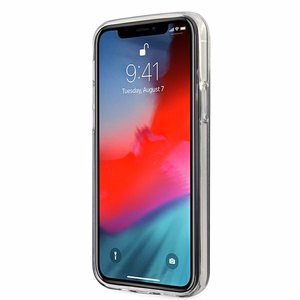 Guess GUHCP12LPCUGLSGO iPhone 12 Pro Max 6.7" auksinis kietasis dėklas Glitter Gradient Script