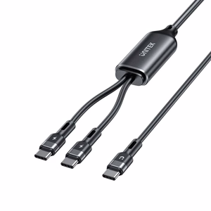 UNITEK USB-C 2-in-1 PD 100W silikoninis laidas 1,8M