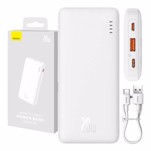 Baseus Airpow Ličio polimerų maitinimo bankas 10000 mAh 20 W Baltas