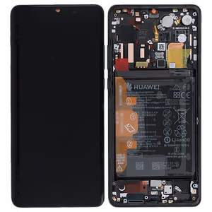 Ekranas Huawei P30 PRO su lietimui jautriu stikliuku ir rėmeliu ir baterija Black originalus (used Grade A)