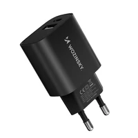 Wozinsky WGWCB USB-A USB-C 20W sieninis įkroviklis - juodas