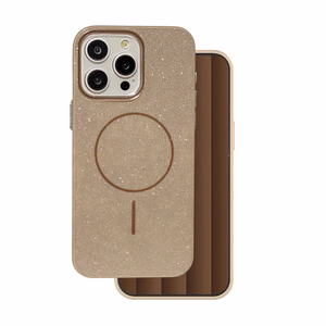 Glitter Thin Mag case for iPhone 16 Pro 6,3" brown