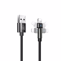 USAMS pintas sukamasis laidas U60 2A Lightning juodas 1m SJ476USB01 (US-SJ476)