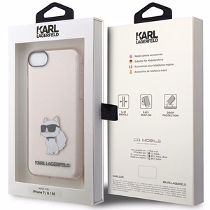 Karl Lagerfeld KLHCI8HNCHTCP iPhone 7/8/ SE 2020 / SE 2022 rožinis/rožinis kietas dėklas Ikonik Choupette