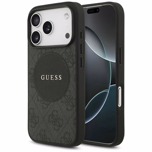 Guess 4G Circle Classic Logo Magnetinis dėklas telefonui iPhone 17 Pro - juodas