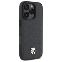 DKNY pasikartojančio rašto logotipo magnetinis dėklas telefonui iPhone 16 Pro - juodas