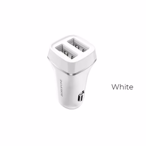 Borofone BZ2 Joyroad car charger with 2 USB-A ports, 12 W, white