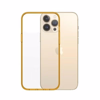 PanzerGlass ClearCase antibakterinis militarinės klasės sertifikuotas dėklas telefonui iPhone 13 Pro Max - skaidrus geltonas