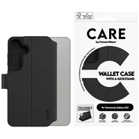 CARE by PanzerGlass Piniginės tipo dėklas su stovu Samsung Galaxy S25 - Juodas