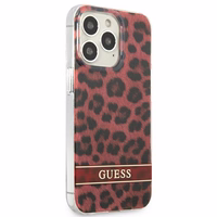 Guess GUHCP13LHSLEOR iPhone 13 Pro / 13 6.1" raudonas/raudonas kietas dėklas Leopardas