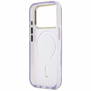 Guess IML Shell Script Metal MagSafe Dėklas for iPhone 17 Pro Max - violetinis