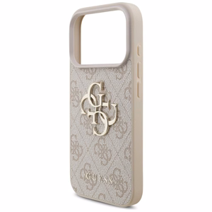 GUESS GUE005597 (4G PU Big Logo) dėklas, skirtas iPhone 18 Pro / 17 Pro, spalva – rožinė
