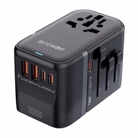 Blitzwolf BW-TA2 5-in-1 kelionių adapteris 2xUSB PD + 2xC QC + C GaN 100W