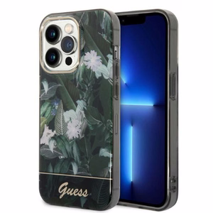 Guess Jungle Collection dėklas telefonui iPhone 14 Pro Max - žalia