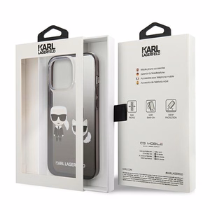 Karl Lagerfeld Gradient Ikonik Karl&Choupette dėklas iPhone 13 Pro / iPhone 13 – juodas