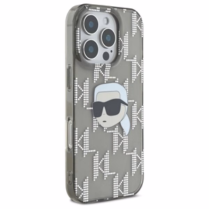 Karl Lagerfeld IML Karl galvos elektropluotas iPhone 16 Pro dėklas - juodas