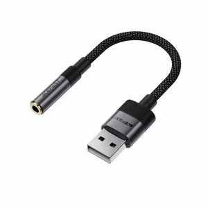 Acefast J13 USB-A į 3.5mm mini jack adapteris - juodas