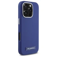 Karl Lagerfeld FW metalinė plokštelė MagSafe iPhone 16 Pro dėklas - mėlynas