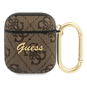 Guess GUA24GSMW AirPods dėklas rudas/rudas 4G Script Metal Collection