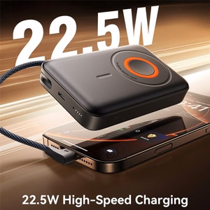 Joyroom JR-PBM02 22.5W 10000mAh išorinė baterija 3in1 magnetinė indukcinė suderinama su MagSafe su įmontuotu kabeliu - juoda