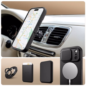 Tech-Protect Kevlar Aura Magnetinis dėklas telefonui iPhone 17 Pro Max - juodas