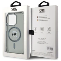 Karl Lagerfeld KLHMP15LHLSKIK iPhone 15 Pro 6.1" juodas kietasis dėklas IML Metal Karl Head Magnetinis (MagSafe)