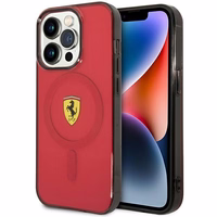 Ferrari FEHMP14XURKR iPhone 14 Pro Max 6.7" raudonas kietas dėklas telefonui pusiau permatomas magnetinis (MagSafe)