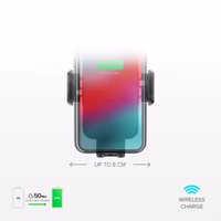 Išmaniojo telefono laikiklis su belaidžiu įkrovikliu SBS TESUPWIR15WAUT, tvirtinamas prie oro angos – juodas