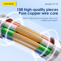 Foneng Kabelis X110 - Type-C į Type-C - PD 60W 3A 1,2 m baltas