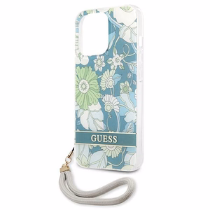 Guess GUHCP13LHFLSN iPhone 13 Pro / 13 6.1" žalias/žalias kietas dėklas Gėlių Dirželis