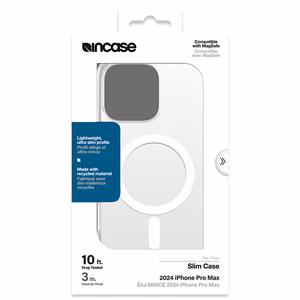Incase Slim Case dėklas su MagSafe, skirtas iPhone 16 Pro Max, skaidrus