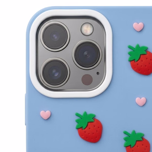Клубничный чехол для iPhone 11 синий
