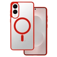 Akrilinis spalvotas Magsafe dėklas Samsung Galaxy S25 Edge raudonas