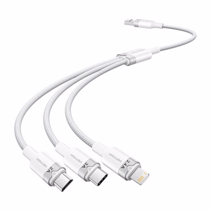 USB 2.0 A į 3in1 3A kabelis Vention CTPWG 1.5M (baltas)