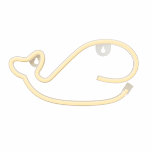 Neon LED Light WHALE warm baltas Bat + USB FLNE09 Forever Light