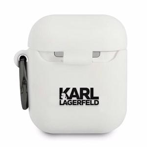 Karl Lagerfeld silikoninis Choupette dėklas AirPods 1/2 baltas