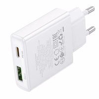 Borofone Įkroviklis BN25 Wish (Ultra Thin) - USB + Type-C - PD QC 3.0 30W baltas