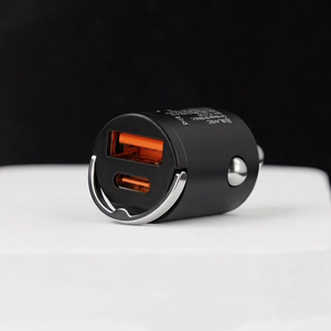 Blavec Automobilinis įkroviklis BS-02B-C Aero - USB + Type C - QC 3.0 18W PD 30W su Type C to Type C cable (CCBS02BCA-UCB) juodas