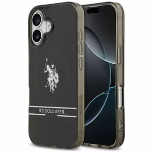 US Polo DH and Bottom Stripe Logo MagSafe iPhone 17 Case - Black