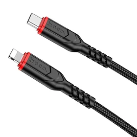 Kabelis USB C į Lightning Hoco PD 3A 20W 1 m X59 juodas