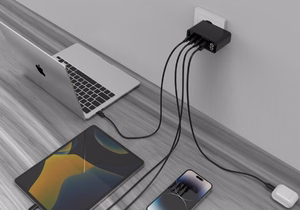Gembird TA-UC-PDQC100LCD-01-BK mobiliojo įrenginio įkroviklis nešiojamas kompiuteris, išmanusis telefonas juodas AC greitas įkrovimas patalpoms