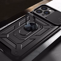 Hybrid Armor Camshield dėklas telefonui iPhone 13 Pro šarvuotas dėklas su kameros dangteliu mėlynas