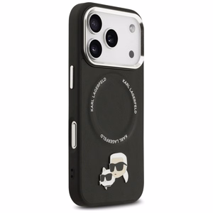 Karl Lagerfeld Karl & Choupette Pins MagSafe dėklas telefonui iPhone 17 Pro Max - juodas
