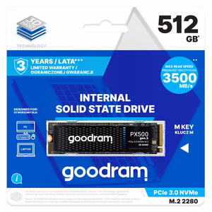 Goodram PX500 GEN.3 SSDPR-PX500-512-80-G3 SSD diskas 512 GB M.2 PCI Express 3.0 NVMe 3D NAND