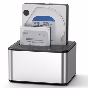 Dviejų diskų Docking Station, 2.5"/3.5" SSD/HDD, USB-B