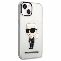 Karl Lagerfeld Ikonik Karl dėklas telefonui iPhone 14 Plus - permatomas