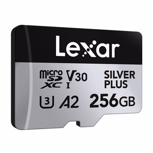 „Lexar High-Performance Silver Plus“ microSDXC atminties kortelė, 256 GB + adapteris