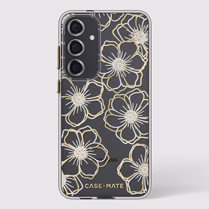 Чехол Case-Mate Floral Gems для Samsung Galaxy S24+, золотой