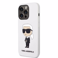 Karl Lagerfeld Silikoninis Ikonik dėklas iPhone 14 Pro Max - baltas