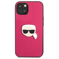 Karl Lagerfeld Odinis Ikonik Karl's Head Metalinis dėklas iPhone 13 mini - rožinis